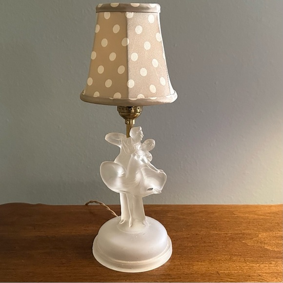 1930s Art Deco Dancing Couple Depression Glass Table Lamp - Picture 1 of 11
